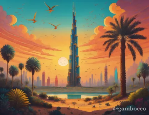 Burj Khalifa Oasis — digital artwork by gambocco